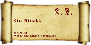 Kis Ninett névjegykártya